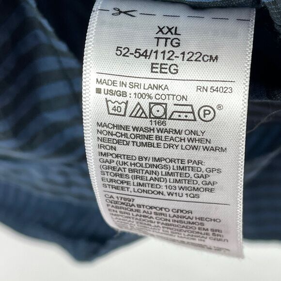 Banana Republic Blue Black Cotton Gingham Checkered Slim Fit Shirt Men's Sz XXL - Picture 6 of 9